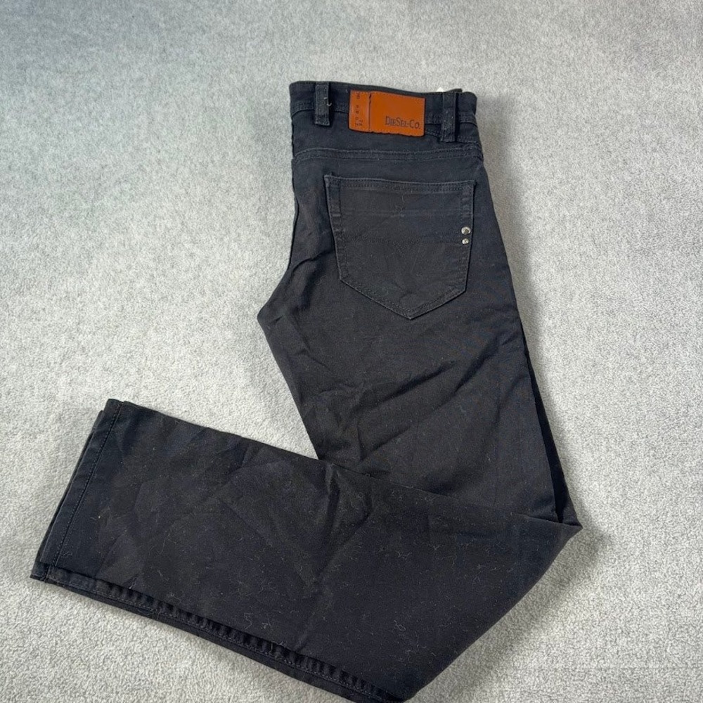 Diesel Jeans Mens 32 Black Solid Slim Fit Button Fly Casual Straight Leg